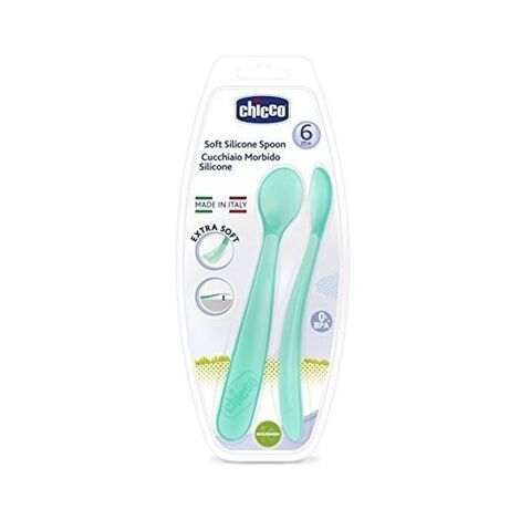 Chicco Two Soft Silicone Spoon זוג כפיות סליקון רכות צ'יקו למכירה 