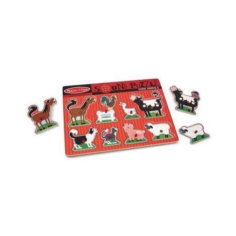 פאזל צלילים מעץ חיות החווה 726 Melissa & Doug למכירה , 3 image