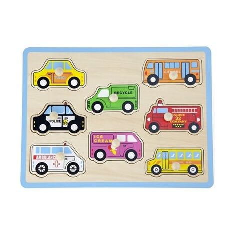 58625 פאזל כפתור עץ מכוניות שירות viga למכירה 