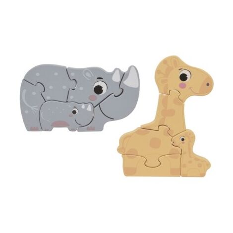 16114 פאזל הורים גורים קרנף וגירפה Pit Toys למכירה , 2 image
