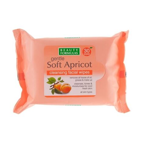 מגבונים Soft Apricot Cleansing Facial Wipes 30 Pieces Beauty Formulas למכירה , 2 image