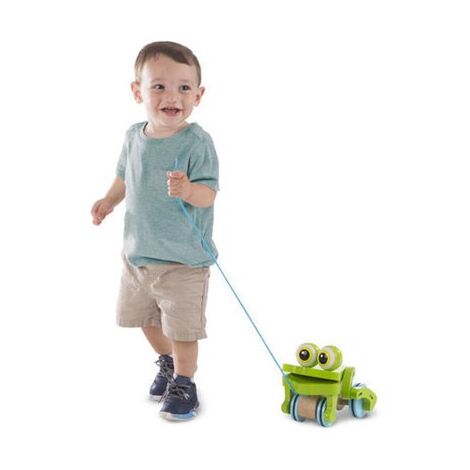 3205 First Play Frolicking Frog Wooden Pull Toy Melissa & Doug למכירה , 3 image