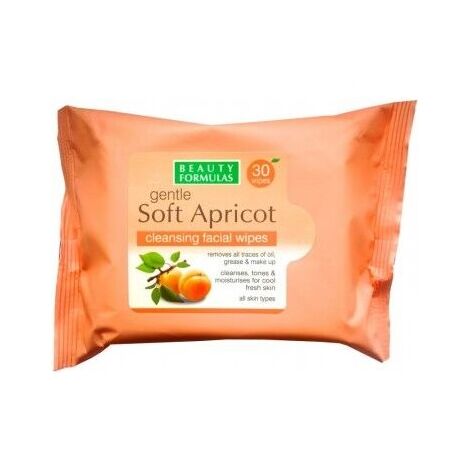 מגבונים Soft Apricot Cleansing Facial Wipes 30 Pieces Beauty Formulas למכירה , 3 image