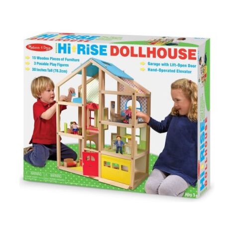 Melissa & Doug 2462 Hi-Rise Wooden Dollhouse and Furniture Set למכירה , 2 image