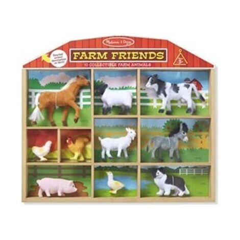 Melissa & Doug 594 Farm Friends - 10 Collectible Farm Animals למכירה 