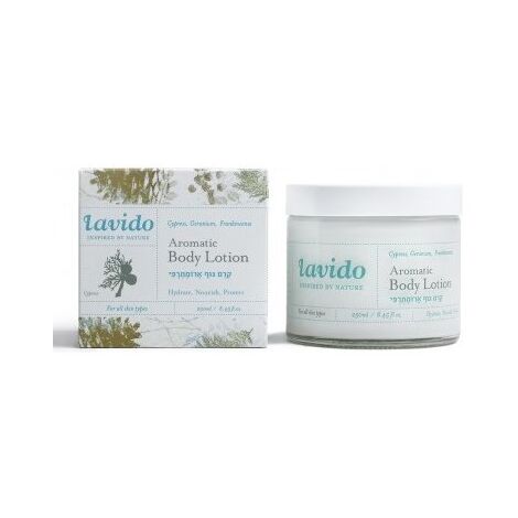 Natural Cypress, Gernium, and Frankincense Aromatic Body Lotion 250ml Lavido למכירה 