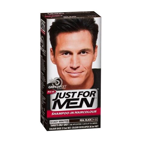 H55 Real Black + Excc Black Hair Shampoo 25ml Just For Men למכירה , 2 image