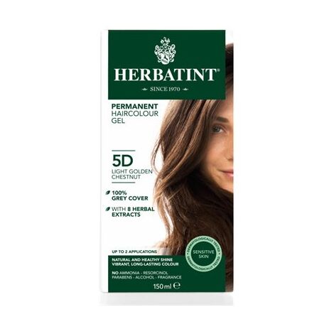 5D צבע טבעי לשיער גוון ערמוני מוזהב בהיר Herbatint למכירה 