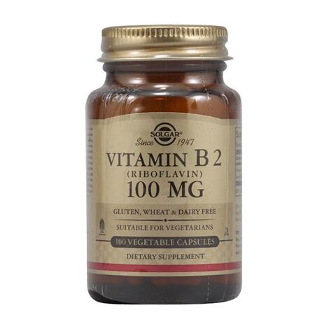 ויטמין Vitamin B2 Riboflavin 100mg 100 Cap Solgar סולגאר למכירה , 2 image