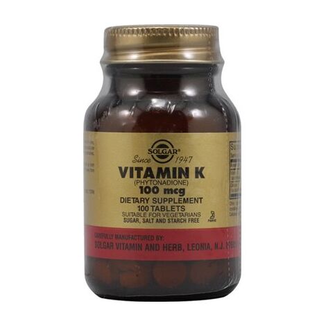 ויטמין Solgar Vitamin K 100mcg 100 Cap סולגאר למכירה 