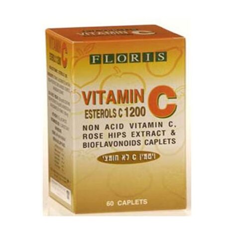 ויטמין Vitamin C 1200mg 60 Cap לא חומצי Floris/Hadas למכירה , 2 image