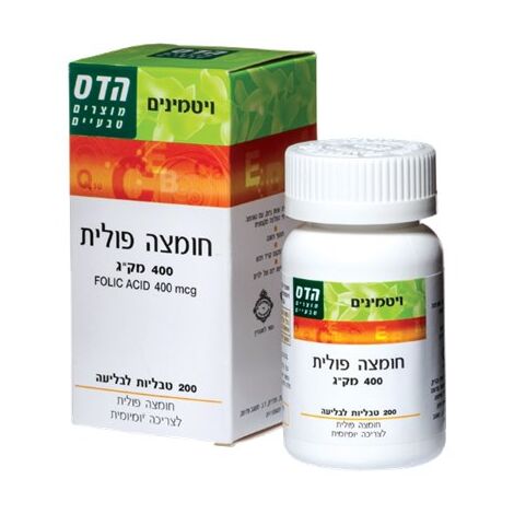 ויטמין Floris/Hadas Folic Acid 400mcg 60 Tab למכירה , 2 image