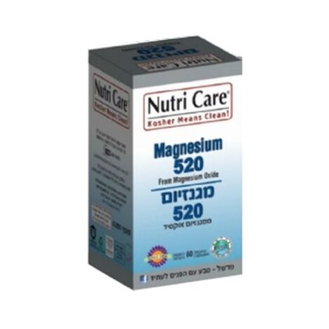Nutri Care Magnesium 520 - 60 cap למכירה 