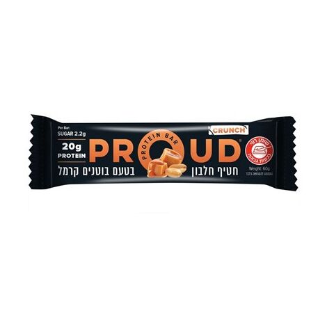 חטיף חלבון בטעם בוטנים קרמל קראנץ 60 גרם Proud למכירה 
