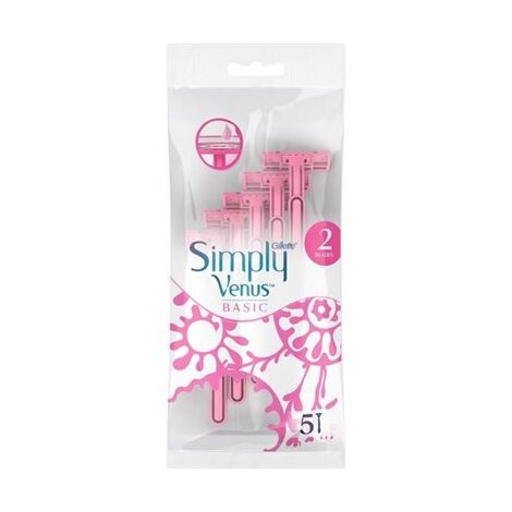 סכיני גילוח Simply Venus2 Basic סכין גילוח  2 להבים 5 יחידות gillette למכירה , 2 image