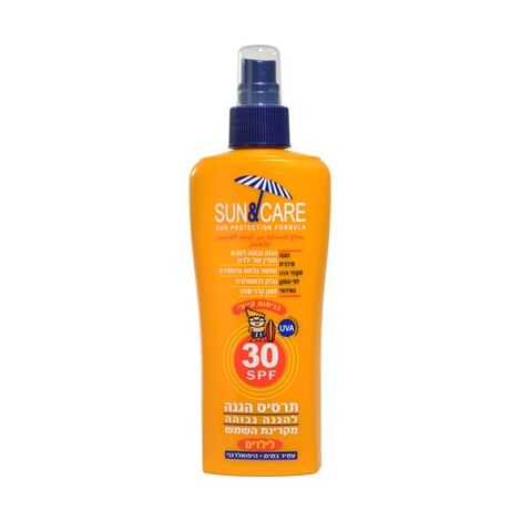 Sun&Care תרסיס הגנה ילדים SPF30 UVA B 200 מ"ל למכירה 