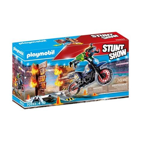 פליימוביל 70553 Stunt Show Motocross with Fiery Wall למכירה , 2 image