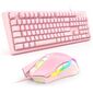 מקלדת ועכבר Onikuma G25 Wired Pink Gaming Keyboard + CW905 Mouse Set למכירה 