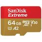 כרטיס זיכרון SanDisk Extreme Extreme 64GB Micro SD SDSQXAH-064G-GN6GN 64GB SD UHS-I סנדיסק למכירה , 3 image