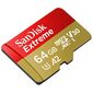 כרטיס זיכרון SanDisk Extreme Extreme 64GB Micro SD SDSQXAH-064G-GN6GN 64GB SD UHS-I סנדיסק למכירה , 2 image