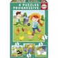 17145 Progressive Puzzles Farm animals 6+9+12+16 Educa למכירה 