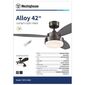 מאוורר תקרה Alloy 42'' CCT עם שלט Westinghouse למכירה , 5 image